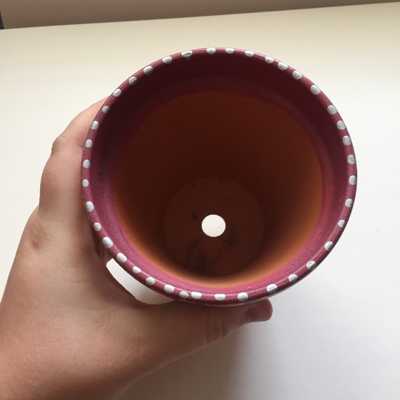 ❤️Two hand decorated terracotta plant pots cherry dot art - Picture 6 of 6